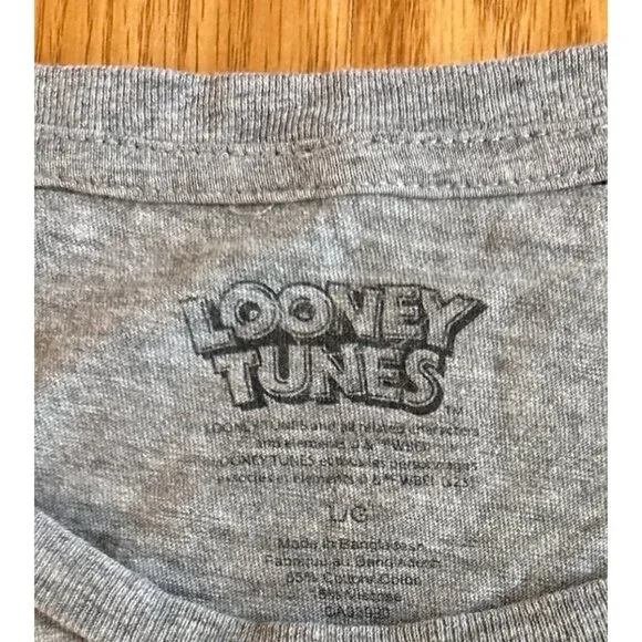 Taz T Shirt Bite This Graphic Gray Short Sleeve Shirt Large Looney Tunes - Picture 3 of 5